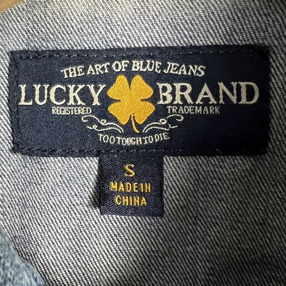 Women's Lucky Brand Tomboy Trucker Light Blue Denim Jean Jacket - Size S - Picture 8 of 8